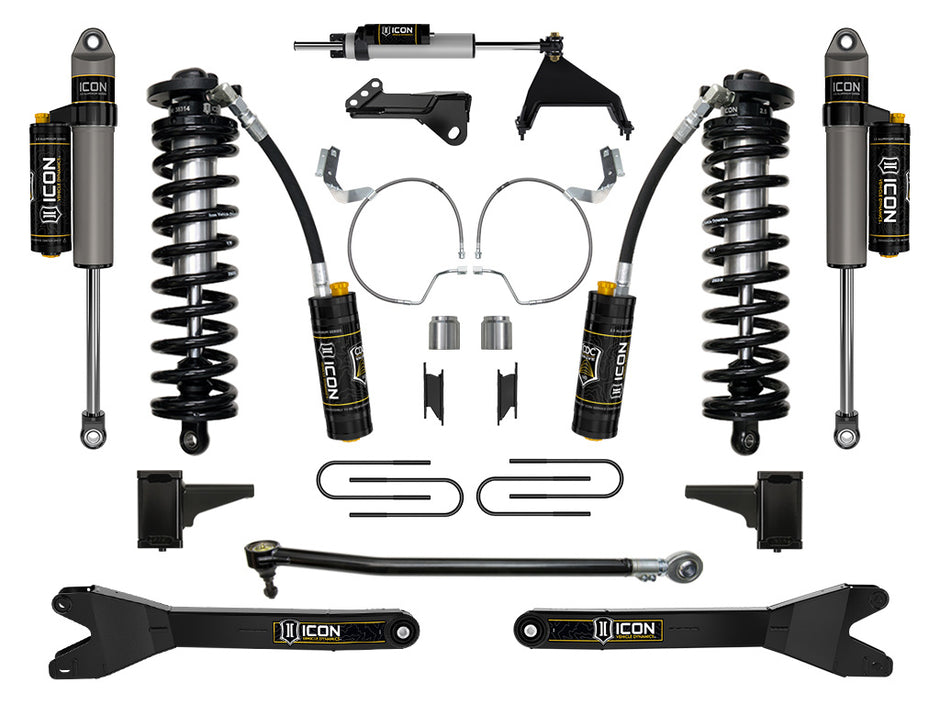 ICON 2023-2025 Ford F-250/F-350 Super Duty 4WD 4-5.5" Lift Stage 5 Coilover Conversion System W/ Radius Arms