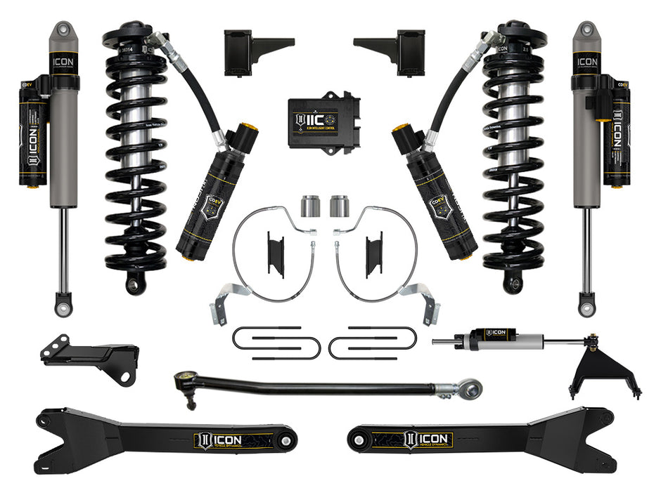 ICON 2023-2025 Ford F-250/F-350 Super Duty 4WD 4-5.5" Lift Stage 8 Coilover Conversion System W/ Radius Arms