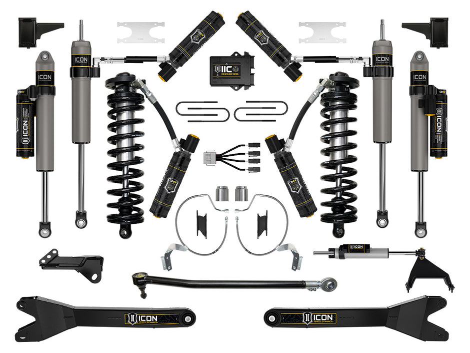 ICON 2023-2025 Ford F-250/F-350 Super Duty 4WD 4-5.5" Lift Stage 9 Coilover Conversion System W/ Radius Arms