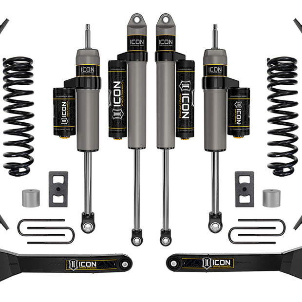 ICON 2023-2025 Ford F-250/F-350 Super Duty 4WD Diesel 2.5" Lift Stage 2 Suspension System W/ Radius Arms And Expansion Packs