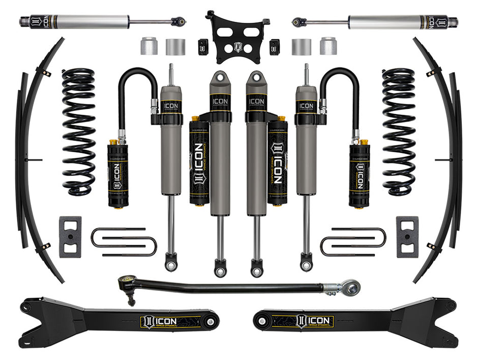 ICON 2023-2025 Ford F-250/F-350 Super Duty 4WD Diesel 2.5" Lift Stage 5 Suspension System W/ Radius Arms And Expansion Packs