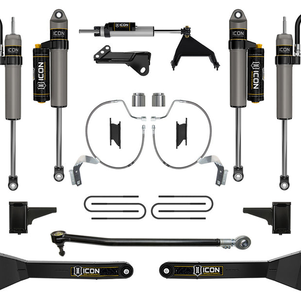 ICON 2023-2025 Ford F-250/F-350 Super Duty 4WD Gas 4.5" Lift Stage 5 Suspension System W/ Radius Arms