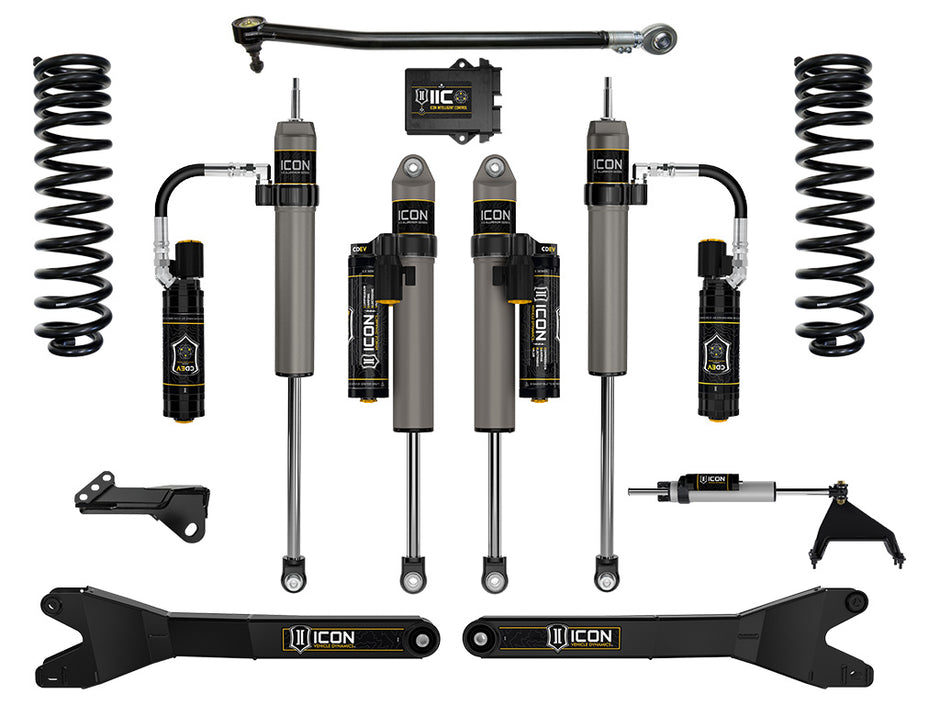 ICON 2023-2025 Ford F-250/F-350 Super Duty 4WD Diesel 2.5" Lift Stage 6 Suspension System W/ Radius Arms