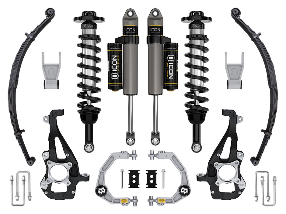 ICON 2021-2024 Ford F-150 4WD 3.5-4.5" Lift Stage 2 Suspension System Billet W/ Leaf Packs