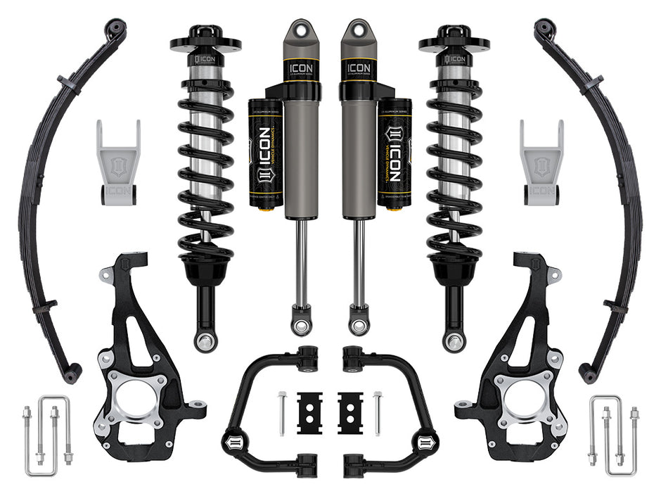 ICON 2021-2024 Ford F-150 4WD 3.5-4.5" Lift Stage 2 Suspension System Tubular W/ Leaf Packs