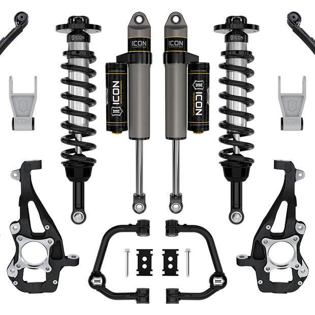 ICON 2021-2024 Ford F-150 4WD 3.5-4.5" Lift Stage 2 Suspension System Tubular W/ Leaf Packs
