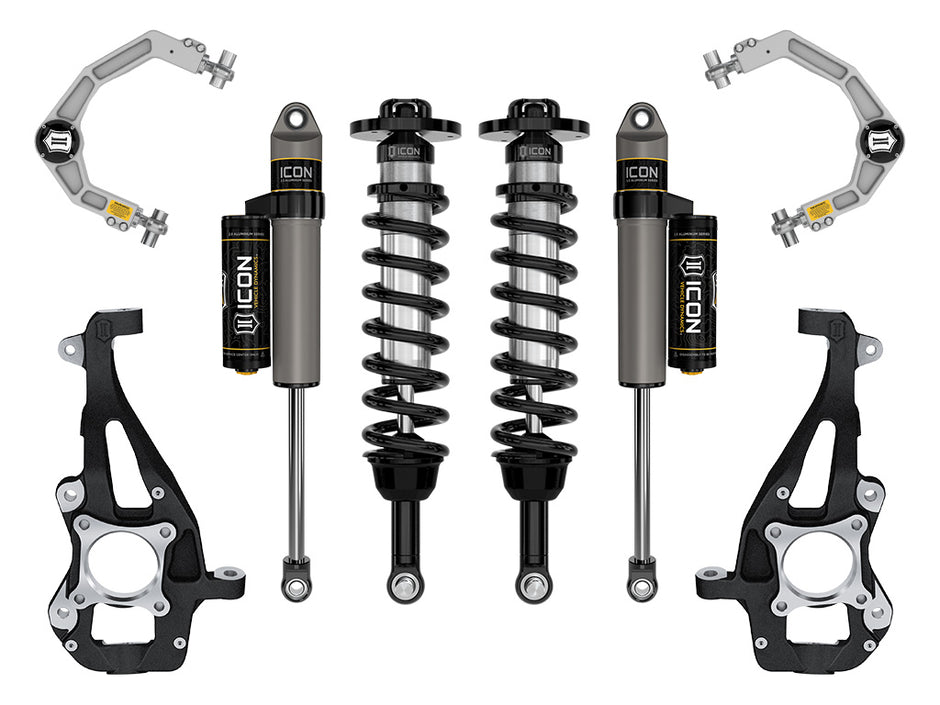 ICON 2021-2024 Ford F-150 4WD 3.5-4.5" Lift Stage 2 Suspension System Billet