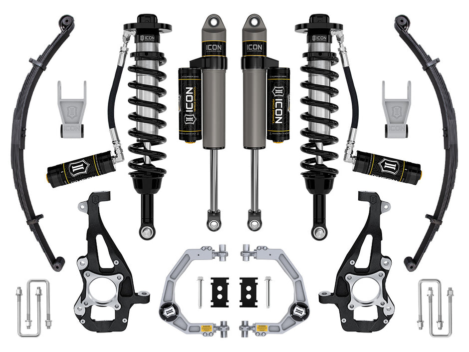 ICON 2021-2024 Ford F-150 4WD 3.5-4.5" Lift Stage 3 Suspension System Billet W/ Leaf Packs