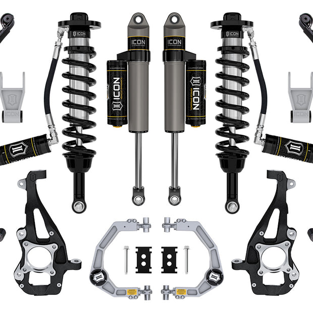 ICON 2021-2024 Ford F-150 4WD 3.5-4.5" Lift Stage 3 Suspension System Billet W/ Leaf Packs
