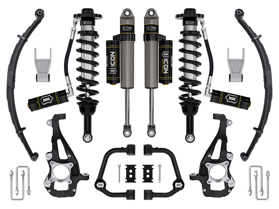 ICON 2021-2024 Ford F-150 4WD 3.5-4.5" Lift Stage 3 Suspension System Tubular W/ Leaf Packs