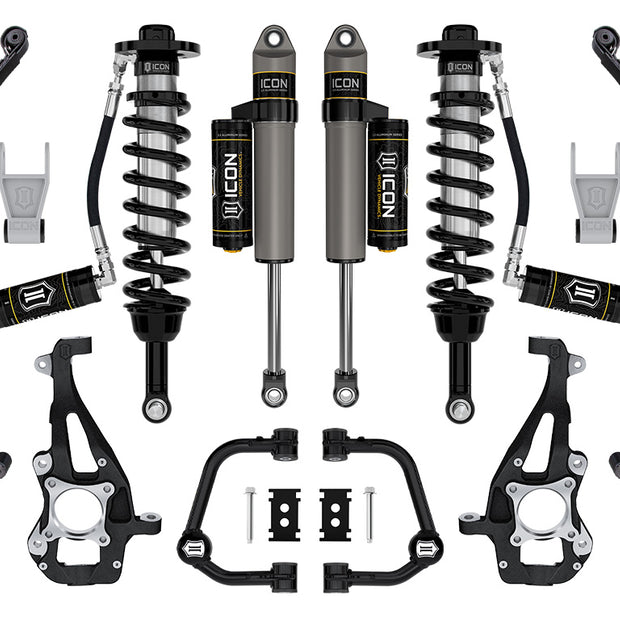 ICON 2021-2024 Ford F-150 4WD 3.5-4.5" Lift Stage 3 Suspension System Tubular W/ Leaf Packs