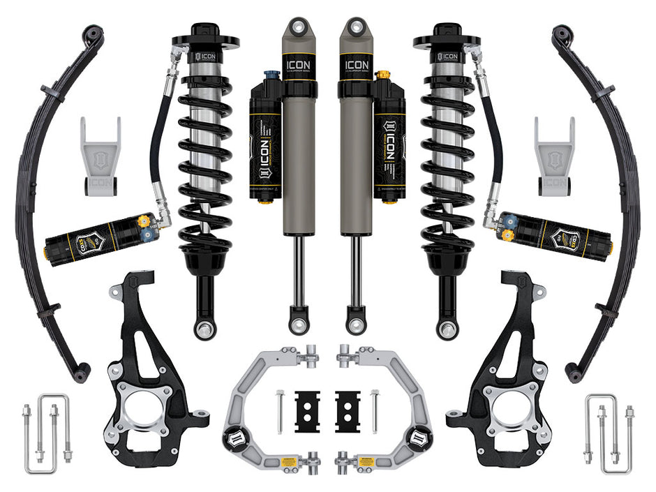 ICON 2021-2024 Ford F-150 4WD 3.5-4.5" Lift Stage 4 Suspension System Billet CDXS W/ Leaf Packs