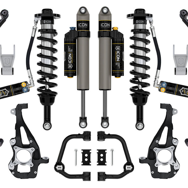 ICON 2021-2024 Ford F-150 4WD 3.5-4.5" Lift Stage 4 Suspension System Tubular CDXS W/ Leaf Packs