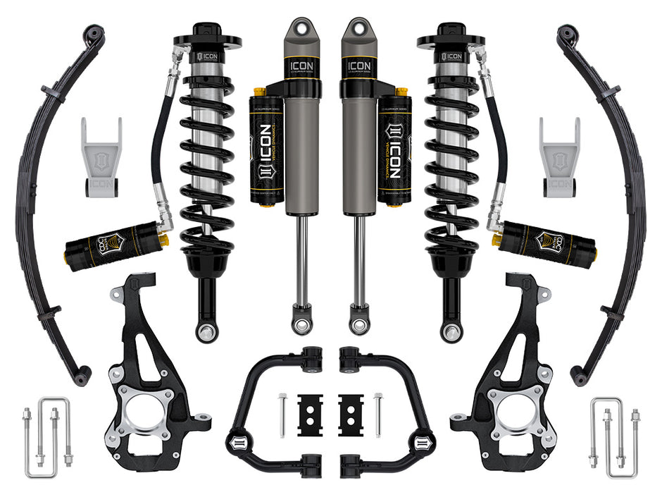 ICON 2021-2024 Ford F-150 4WD 3.5-4.5" Lift Stage 4 Suspension System Tubular CDCV W/ Leaf Packs