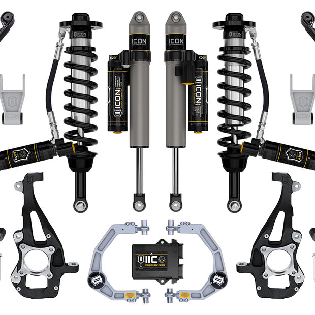 ICON 2021-2024 Ford F-150 4WD 3.5-4.5" Lift Stage 5 Suspension System Billet W/ Leaf Packs