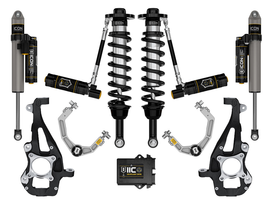 ICON 2021-2024 Ford F-150 4WD 3.5-4.5" Lift Stage 5 Suspension System Billet