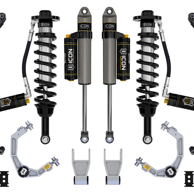 ICON 2021-2024 Ford F-150 Tremor 2.5-3" Lift Stage 4 Suspension System Billet CDCV W/ Leaf Packs