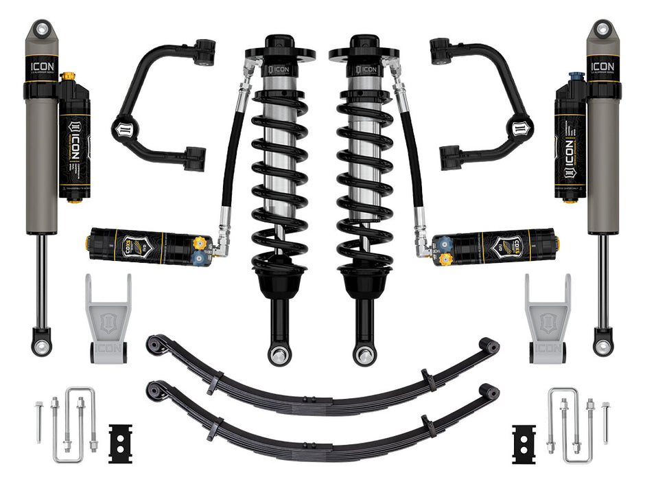 ICON 2021-2024 Ford F-150 Tremor 2.5-3" Lift Stage 4 Suspension System Tubular CDXS W/ Leaf Packs