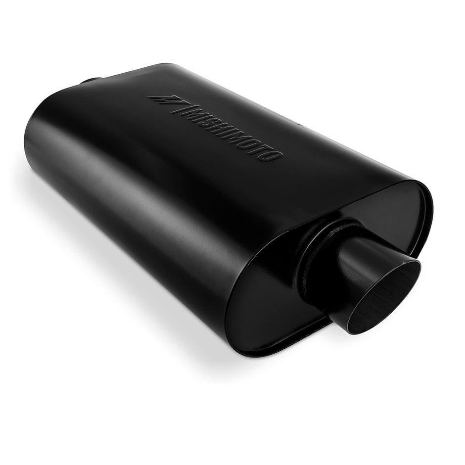 Mishimoto MMEXH-MF-AT-25CCBK Universal Stainless-Steel Exhaust Muffler  Black  2.5inch  Angle Tip