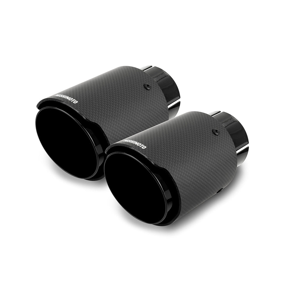Mishimoto MMEXH-TIP-CFD25BK Exhaust Tip  Black/Carbon Fiber  Dual  2.50in