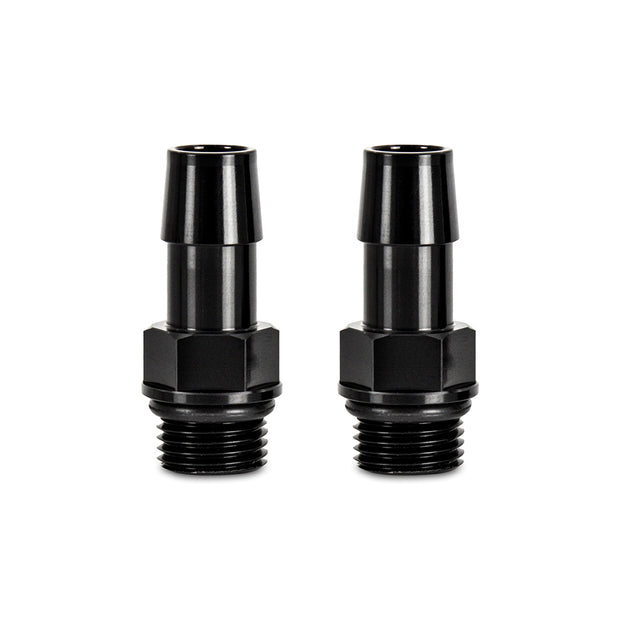 Mishimoto MMFT-M16-12BK M16x1.5 To 1/2 In Hose Barb Aluminum Fittings  Black  Pack Of 2