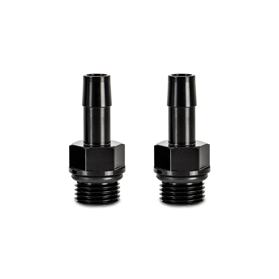 Mishimoto MMFT-M16-38BK M16x1.5 To 3/8in Hose Barb Aluminum Fittings  Black  Pack Of 2