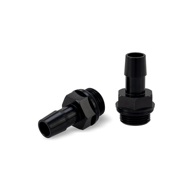 Mishimoto MMFT-M20-12BK M20x1.5 1/2 In  Hose Barb Aluminum Fittings  Black  Pack Of 2