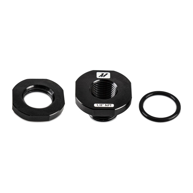Mishimoto MMFT-NZL-18BK Aluminum 1/8in-NPT Add-On Bung For Hoses & Couplers  Black
