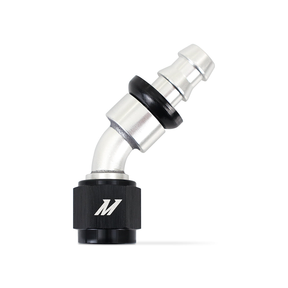 Mishimoto MMFT-PL-645 Push-Lock Fitting  -6AN  45-Degree