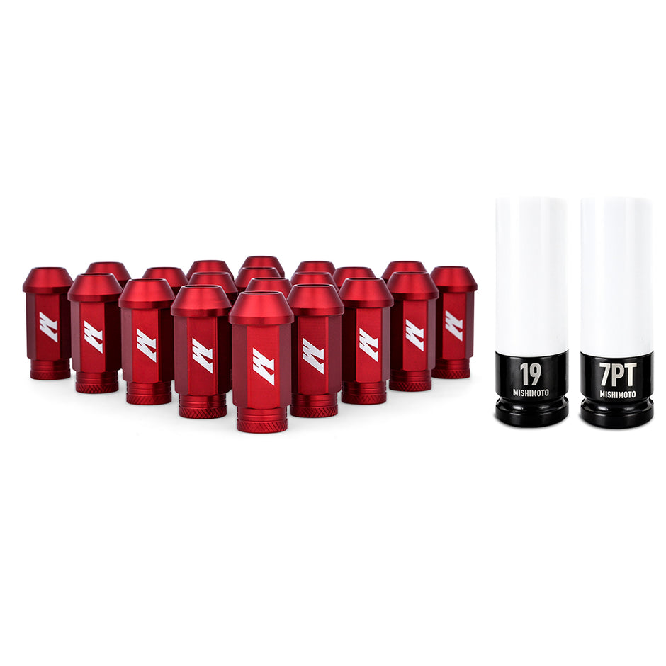 Mishimoto MMLG-1220-23LRD Aluminum Locking Lug Nuts 1/2 X 20  Red  23pc Set
