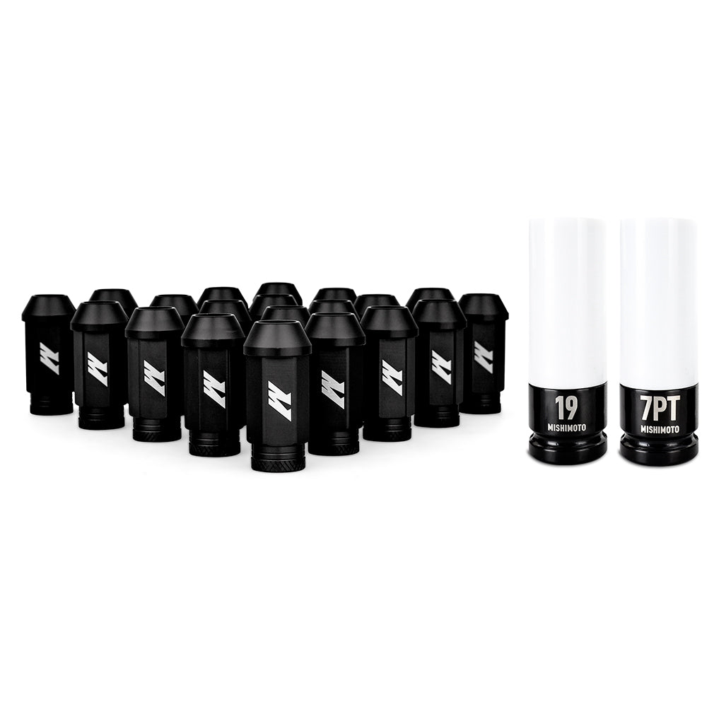 Mishimoto MMLG-125-20LBK Aluminum Locking Lug Nuts M12x1.25  Black  20pc Set