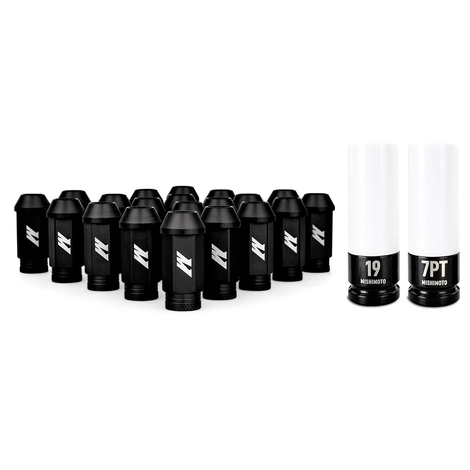 Mishimoto MMLG-15-20LBK Aluminum Locking Lug Nuts M12x1.5  Black  20pc Set