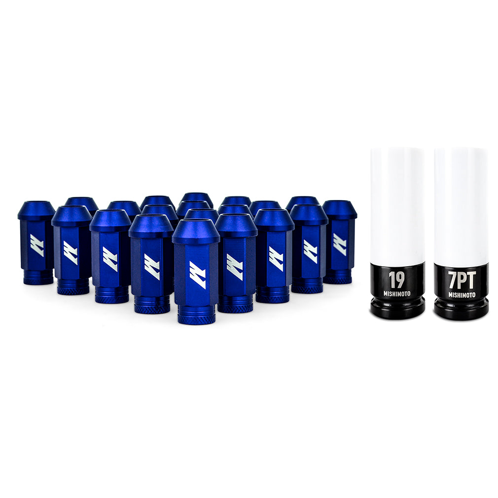 Mishimoto MMLG-15-20LBL Aluminum Locking Lug Nuts M12x1.5  Blue  20pc Set