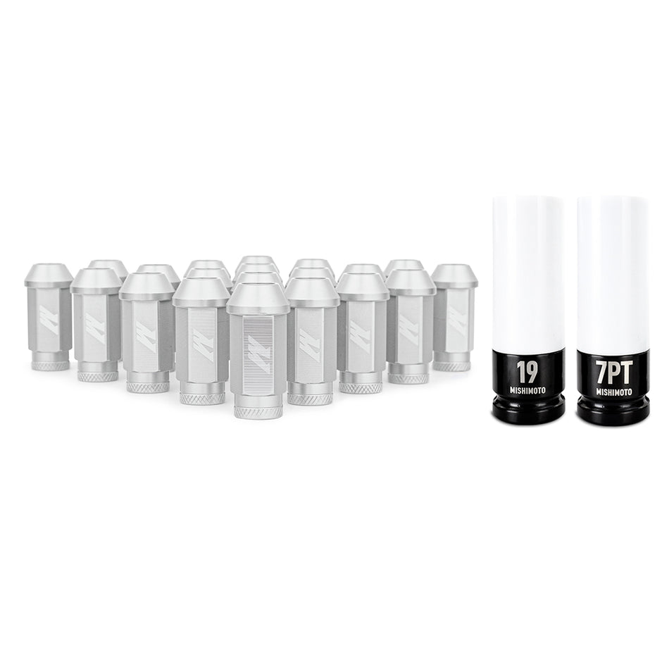 Mishimoto MMLG-15-20LSL Aluminum Locking Lug Nuts M12x1.5  Silver  20pc Set