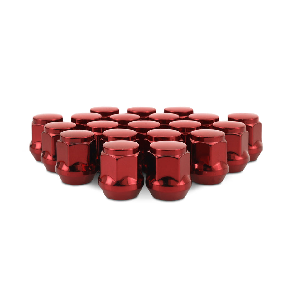 Mishimoto MMLG-AC1215-20RD Steel Lug Nuts  Red  M12x1.5  Acorn Seat 20pc Set