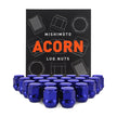 Mishimoto MMLG-AC1215-24BL Steel Lug Nuts  Blue  M12x1.5  Acorn Seat  24pc Set