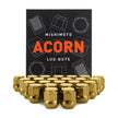 Mishimoto MMLG-AC1215-24GD Steel Lug Nuts  Gold  M12x1.5  Acorn Seat  24pc Set