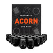 Mishimoto MMLG-AC1415-24BK Steel Lug Nuts  Black  M14x1.5  Acorn Seat  24pc Set