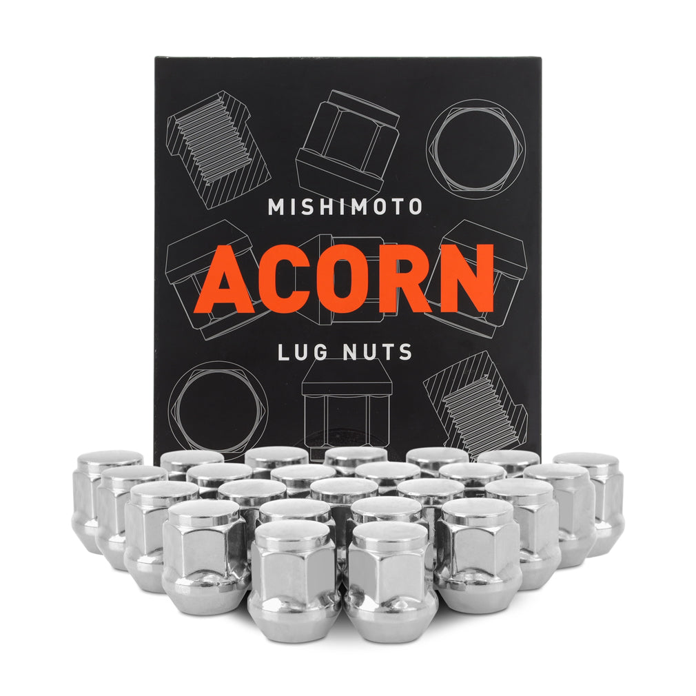 Mishimoto MMLG-AC1415-24CH Steel Lug Nuts  Chrome  M14x1.5  Acorn Seat  24pc Set