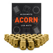 Mishimoto MMLG-AC1415-32GD Steel Lug Nuts  Gold  M14x1.5  Acorn Seat  32pc Set