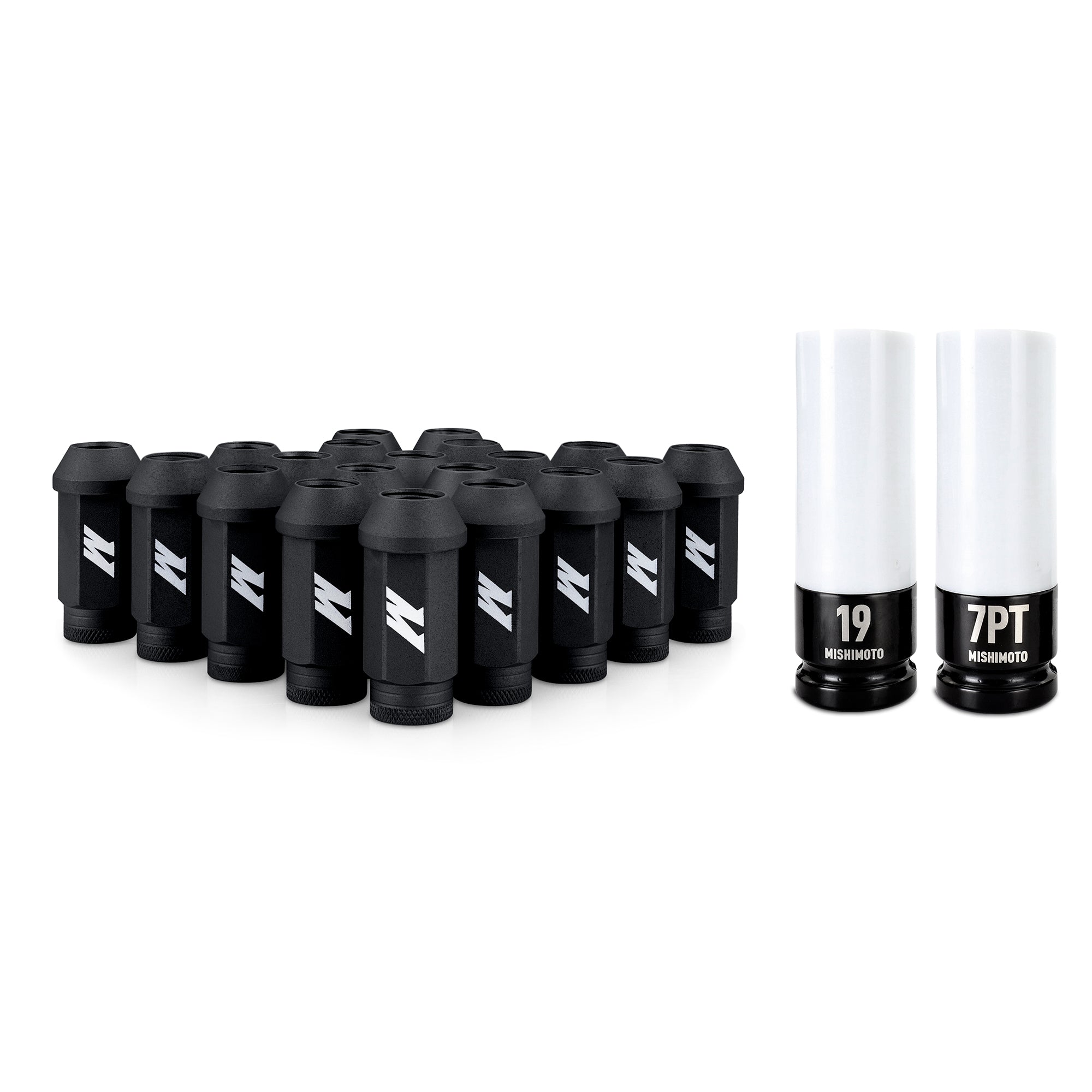 Mishimoto MMLG-M14-20LBK Steel Locking Lug Nuts M14x1.5  Black  20pc Set