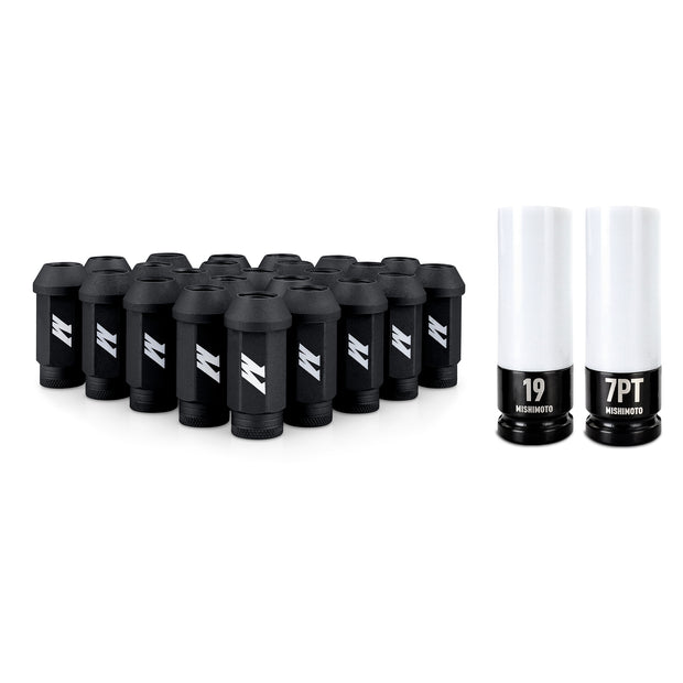 Mishimoto MMLG-M14-24LBK Steel Locking Lug Nuts M14x1.5  Black  24pc Set