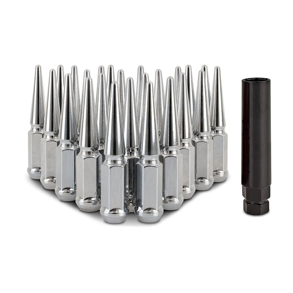 Mishimoto MMLG-SP1215-24CH Spiked Lug Nuts  Chrome  M12x1.5  24-PC Set