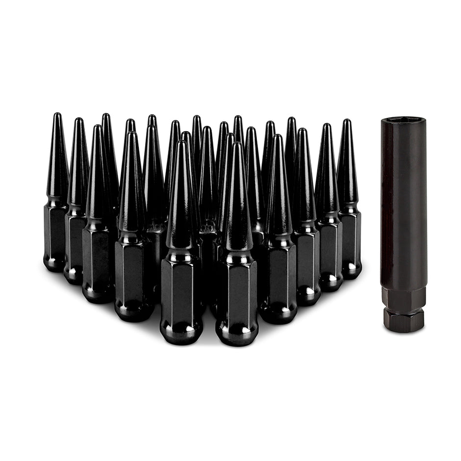 Mishimoto MMLG-SP1415-24BK Spiked Lug Nuts  Black  M14x1.5  24-PC Set