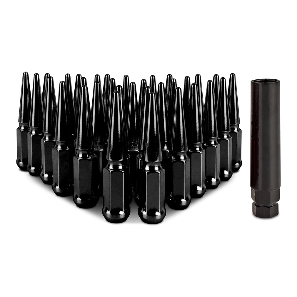 Mishimoto MMLG-SP1415-32BK Spiked Lug Nuts  Black  M14x1.5  32-PC Set