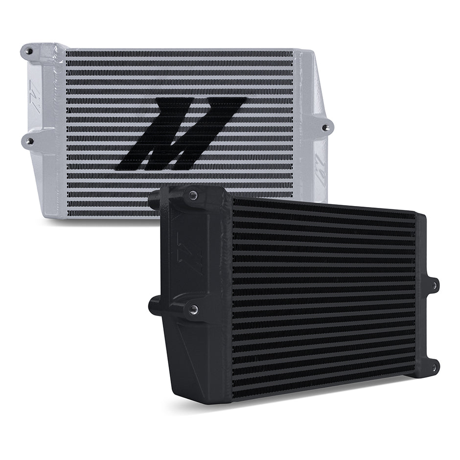 Mishimoto MMOC-OO-10SL Universal Oil Cooler  HD Bar-and-Plate  Silver  10" Core  Opposite-Side Outlets