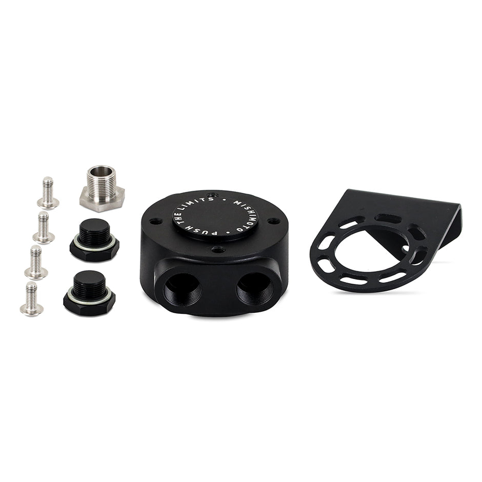 Mishimoto MMOC-RFH-M20BK Remote Oil Filter Mount  Black  M20 X 1.5 Filter Thread