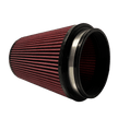 Red air filter JLT Intake Replacement Filter - S&B with black outer rim on a white background