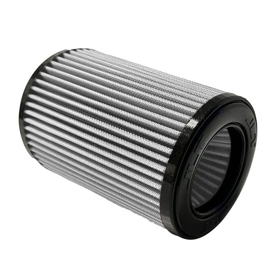 A white Dry extendable JLT Intake Replacement Filter 3.5