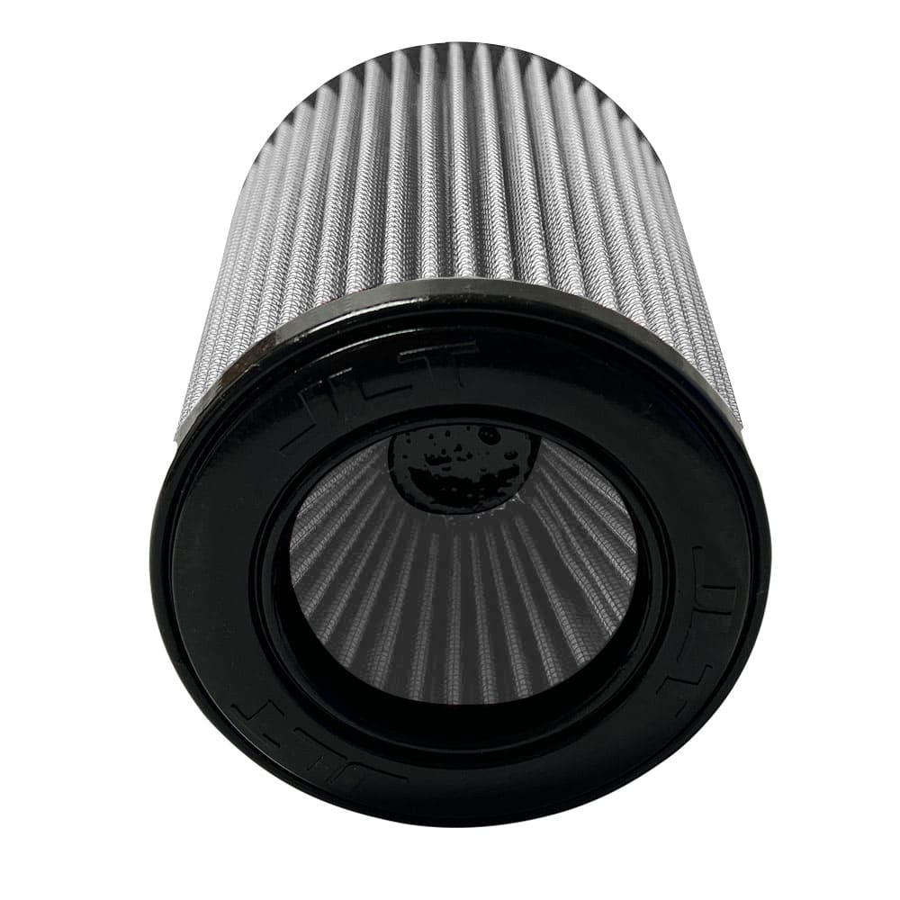 A white Dry extendable JLT Intake Replacement Filter 3.5